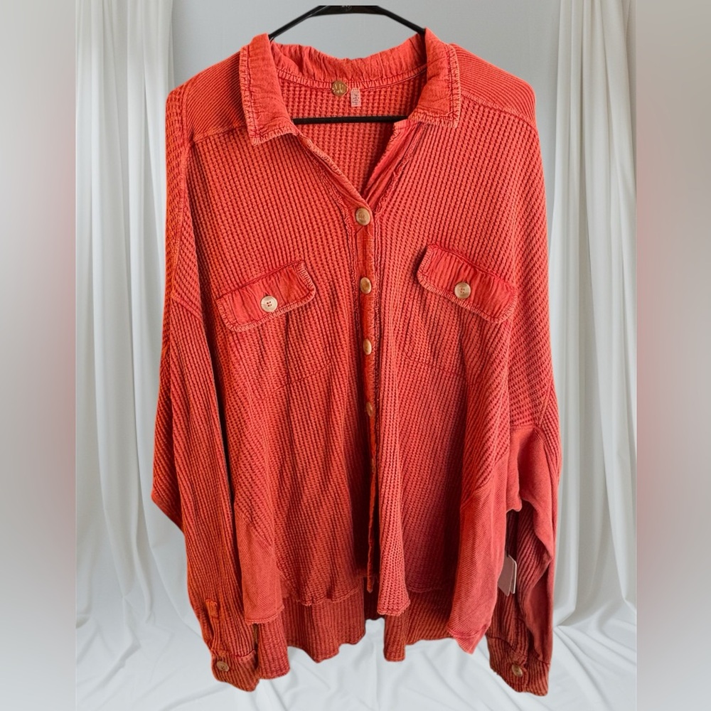 Free People NWT Women’s Oversized One Scout Jacket Rust Color Size L $128 Retail - Picture 5 of 16